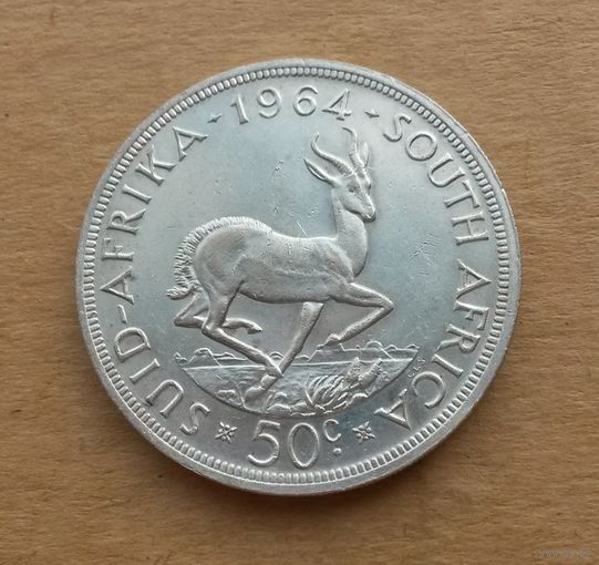 ЮАР, 50 центов 1964 г., серебро 0.500, Ян ван Рибек