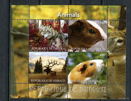 Джибути - 2011 - Дикие животные и грызуны - 1 блок. MNH.  (Лот 35JH)-TG2P27