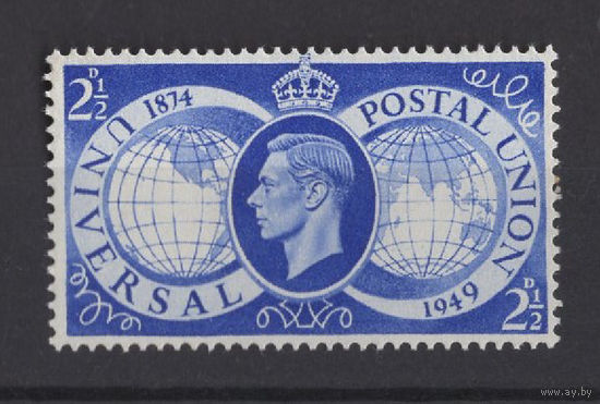 Великобритания 1949** Георг VI, Всемирный Почтовый Союз соединяет полушария мира (Mi#241)