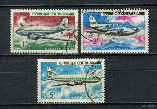 Центральноафриканская Республика - 1967 - Авиация - 3 марки. Гашеные.  (Лот 90EK)-T7P18