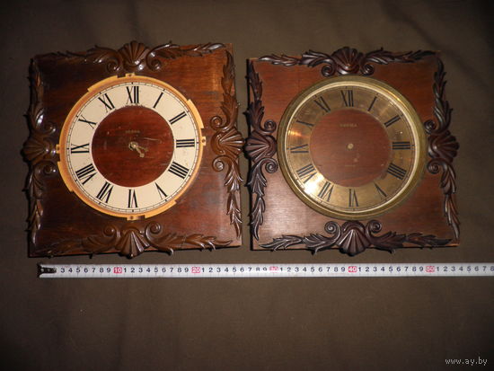 Часы настенные деревянные Весна механика и кварц времён СССР.С рубля.