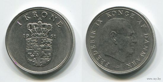 Дания. 1 крона (1961, XF)