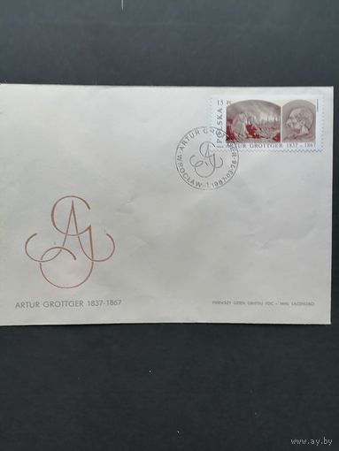 Польша 1987 КПД с маркой "150 лет со дня рождения художника Артура Гроттгера" (спецгашение) Mi.3088 каталог 0.60 евро