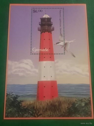 Гренада. Маяк Pellworm Lighthouse Germany. Блок