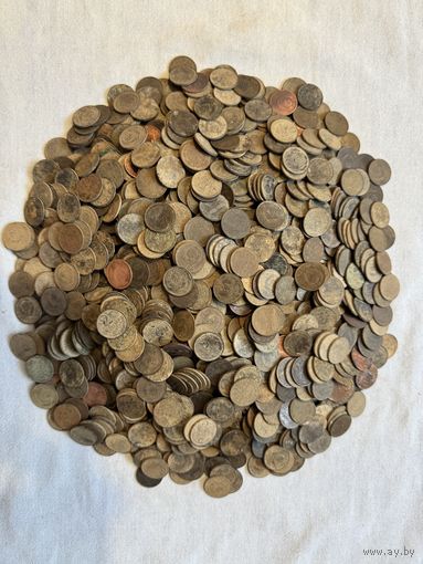 2 копейки 1961-91. Лот 2,9 кг (около 1450 штук)