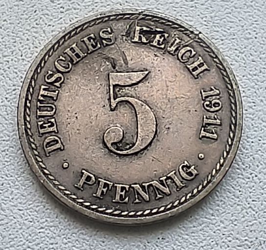 Германия 5 пфеннигов, 1911 A  2-12-17