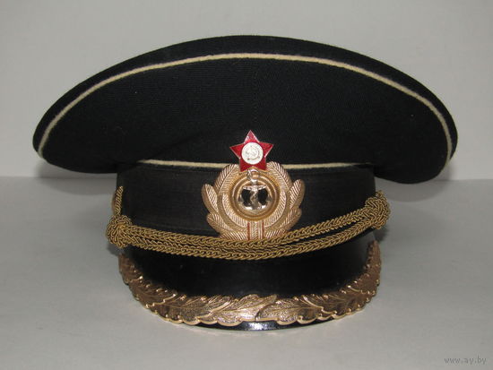 Уражка офицерская Черная. Краб. Металлизированный тренчик. ВВС ВМФ. Авиация военно-морского флота. Ретро СССР.