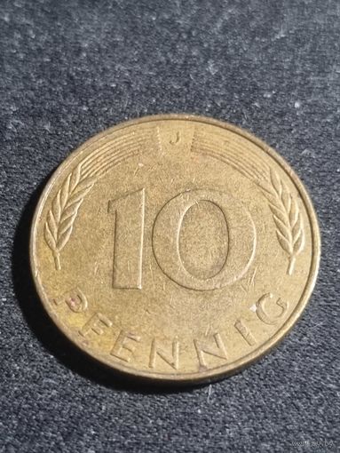 Германия 10 пфеннигов 1989 J