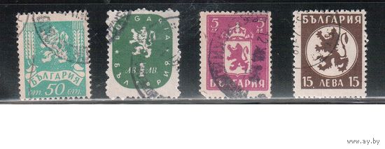 Болгария-1945, (Мих.505-513), гаш. , Стандарт, Герб, 4 марки