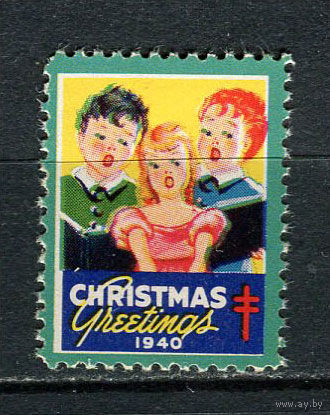 США - 1940 - Рождество и Новый год - 1 виньетка. MNH.  (LOT Gb20)-T10P26