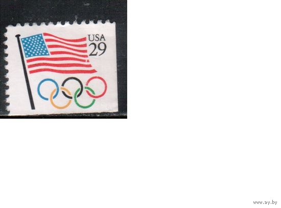 США-1991, (Мих.2129), * (без клея) , Стандарт, Флаг, Спорт, ОИ(одиночка),