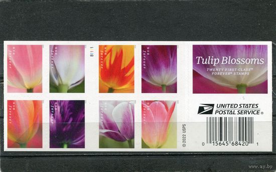 США. Флора. Цветы. Тюльпаны. Буклет с оборотом. 20 марок
