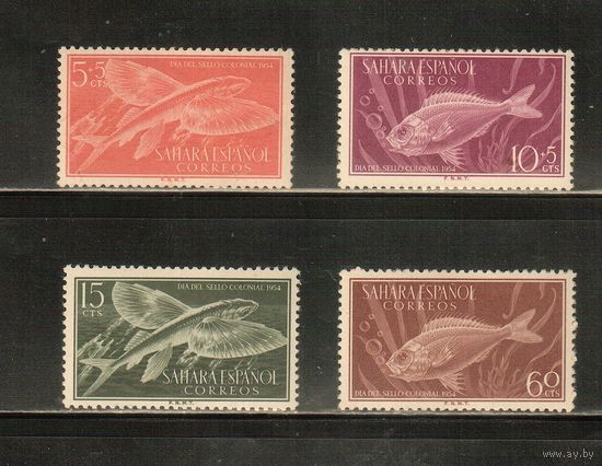 Сахара Испанская-1954(Мих.147-150) , * (след от накл.)   ,  Морская фауна, Рыбы (полная серия)