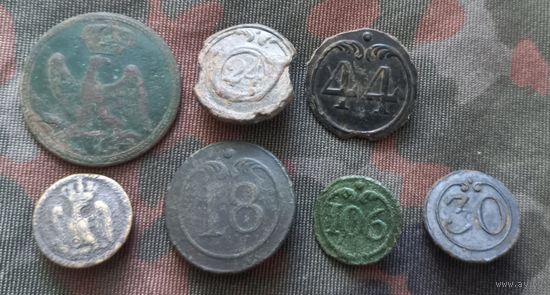 Пуговицы 1812 Франция сборный лот с рубля!