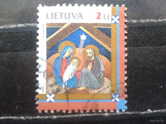 Литва 2000 Икона, марка из блока Михель-1,5 евро гаш