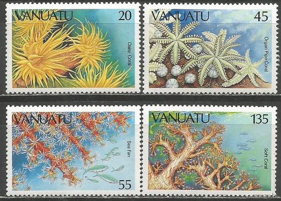 Вануату. Кораллы. 1986г. Mi#732-35. Серия.
