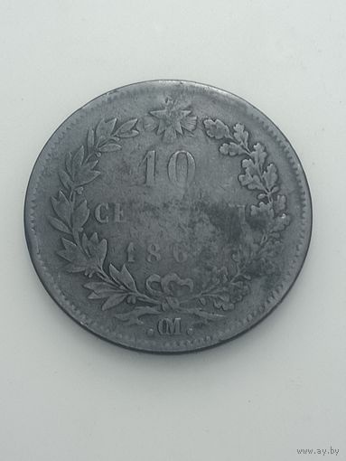Италия 10 чентезимо 186... Года . ОМ