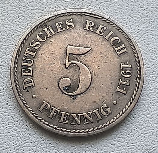 Германия 5 пфеннигов, 1911 A 2-12-18