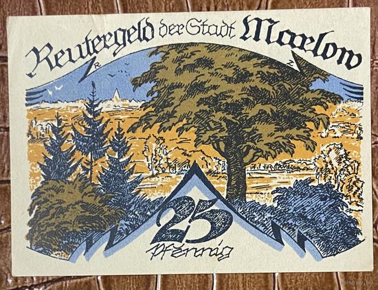 Нотгельд 25 пфеннигов 1922 год. Марлов,. Веймарская республика
