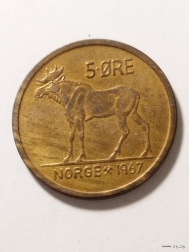Норвегия 5 оре 1967