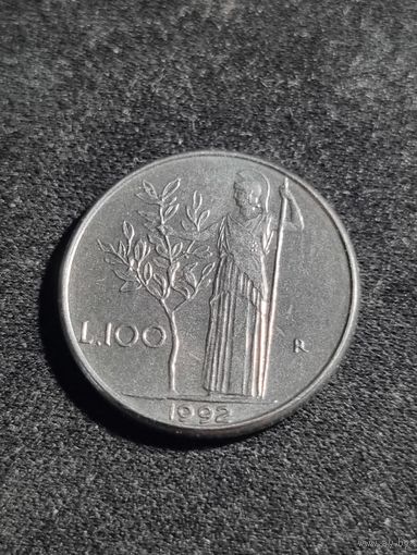 Италия 100 лир 1992