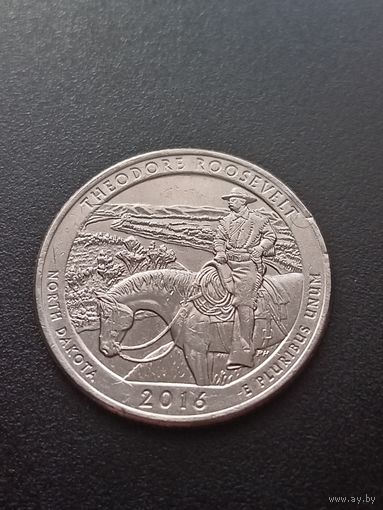 США 25 центов  2016 г. P - Национальный парк Теодора Рузвельта