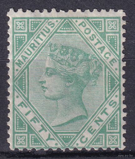 6.BrKM. Великобритания. Колонии. Маврикий. Виктория. Стандарт. 50C. 1880 г. Mi.#59.