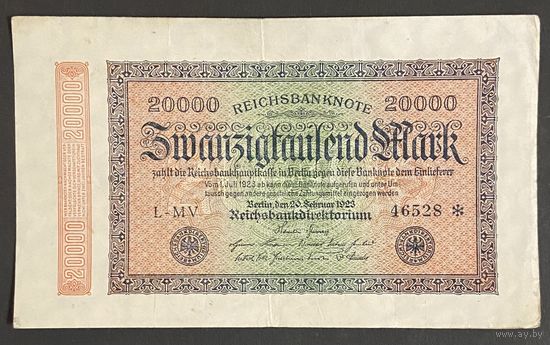 Банкнота 20000 марок 1923 год. Веймарская республика.