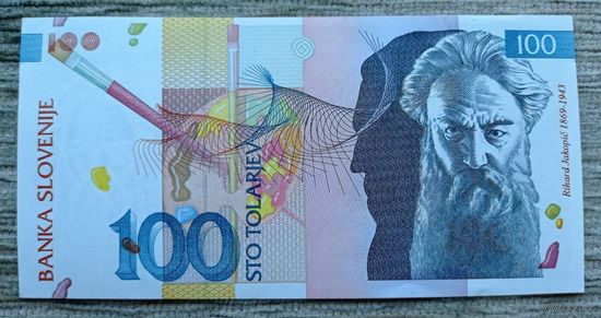 Werty71 Словения 100 толаров 2003 UNC Банкнота