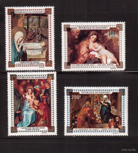 Дагомея-1971,(Мих.463-466)  **  , Искусство,Живопись,Рождество (полная серия)