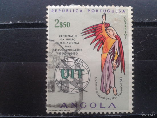 Ангола, колония Португалии, 1965. 100-летие Международного союза электросвязи, архангел Гавриил