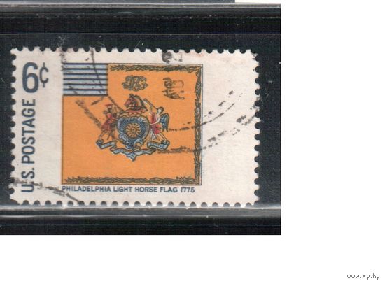 США-1968, (Мих.959) , гаш. , Флаг кавалерии Филадельфии(2)