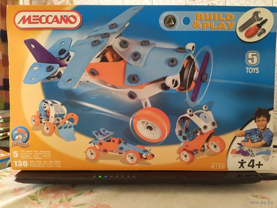 Конструктор Meccano(Франция),возраст +4, 5 моделей техники собираются поочередно
