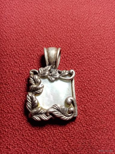 С рубля без мц. кулон квадратный 3х1.8см. 925пр. с ушком 7см.