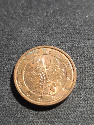 Германия 1 евроцент 2018 F