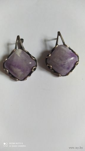 Серьги с аметистом