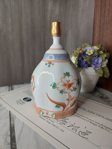 Фарфоровый коллекционный колокольчик Sango, сертификат соответствия, клеймо