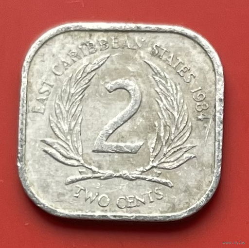 44-06 Восточные Карибы 2 цент 1984 г.