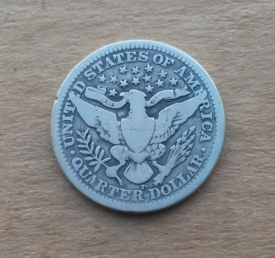 США, четверть доллара (квотер) 1916 г., серебро 0.900, D