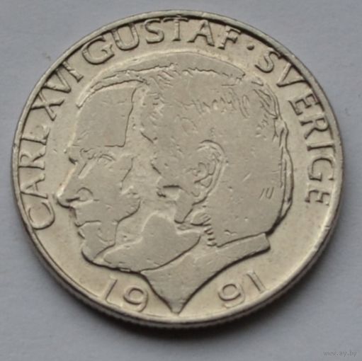 Швеция, 1 крона 1991 г.