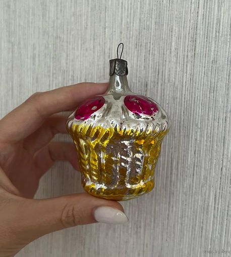 Елочная игрушка корзинка СССР