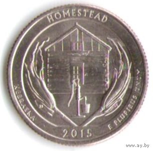 25 центов 2014 г. Парк=26 Национальный монумент Гомстед Небраска Двор Р _состояние UNC