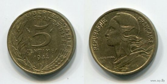 Франция. 5 сантимов (1984, XF)