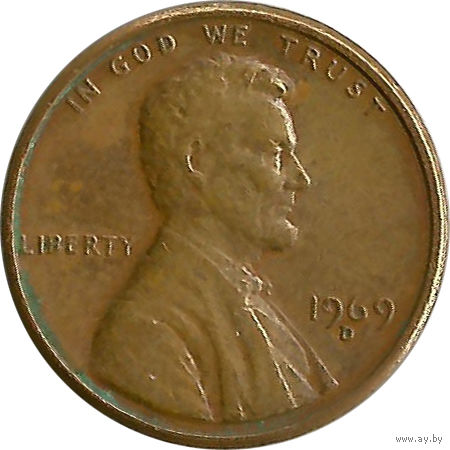 США 1 цент 1969 D