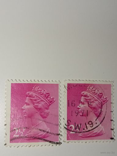 Великобритания 1971 Профиль королевы Елизаветы II, созданный на основе скульптуры Арнольда Машина