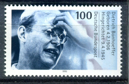 Германия - 1995г. - Дитрих Бонхёффер, немецкий пастор - полная серия, MNH [Mi 1788] - 1 марка