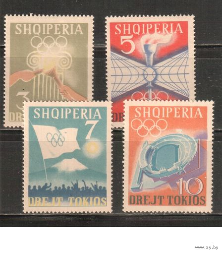Албания-1964,(Мих.823-826)  *,  Спорт, ОИ-1964  (полная серия)