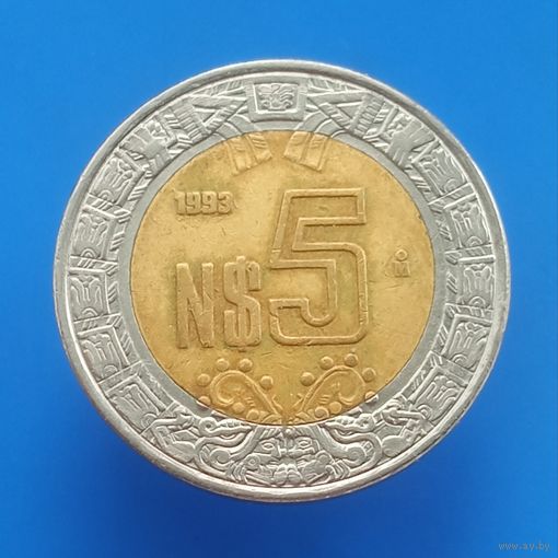 Мексика 5 новых песо 1993