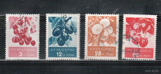 Болгария-1956, (Мих.990-993) , гаш.  , Фрукты (полная серия)