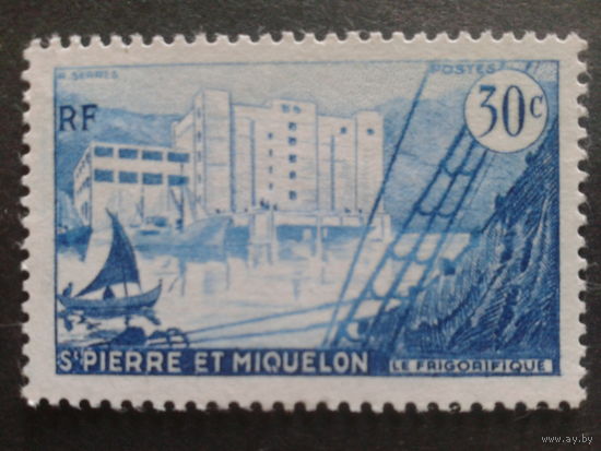 Сент-Пьер и Микелон фр. колония 1955 лодка, катер
